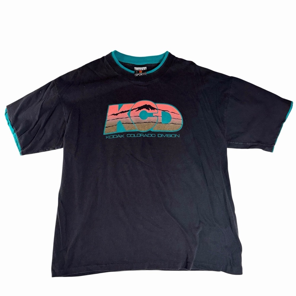 Vintage 90s Kodak Colorado Division Signal Sports T Shirt XL Black Graphic Tee